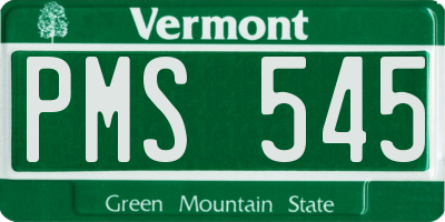 VT license plate PMS545