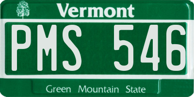 VT license plate PMS546