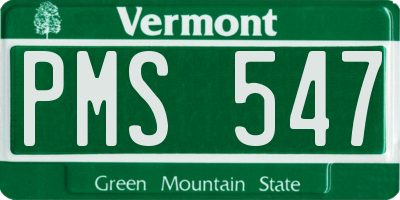 VT license plate PMS547