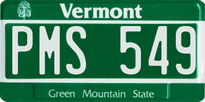 VT license plate PMS549