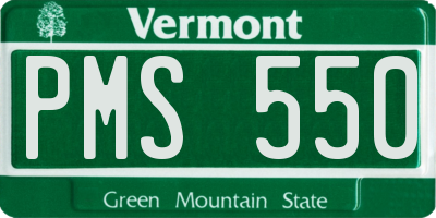 VT license plate PMS550