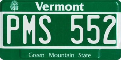 VT license plate PMS552