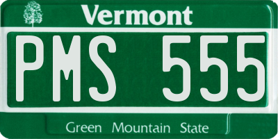 VT license plate PMS555