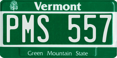 VT license plate PMS557