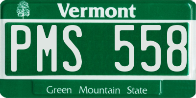 VT license plate PMS558