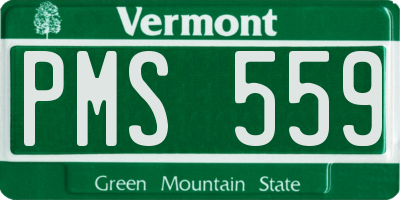 VT license plate PMS559