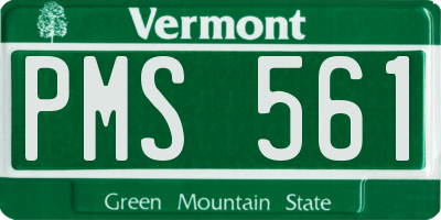 VT license plate PMS561
