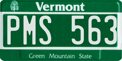 VT license plate PMS563