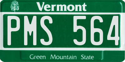 VT license plate PMS564
