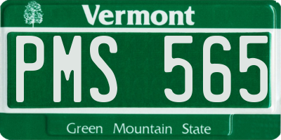 VT license plate PMS565