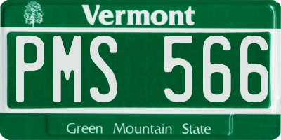 VT license plate PMS566