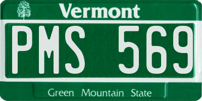 VT license plate PMS569