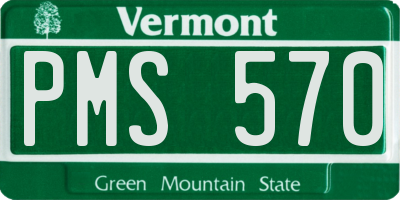 VT license plate PMS570