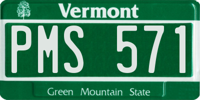 VT license plate PMS571