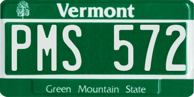 VT license plate PMS572