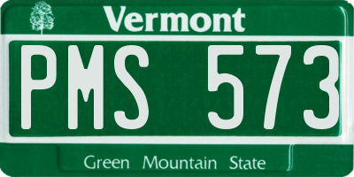 VT license plate PMS573