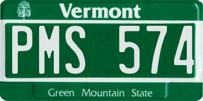 VT license plate PMS574