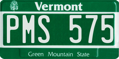VT license plate PMS575