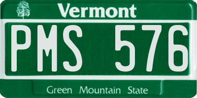 VT license plate PMS576