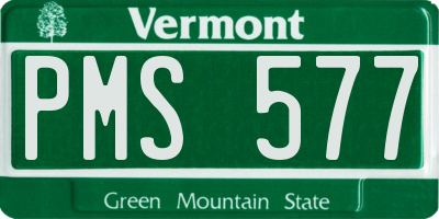 VT license plate PMS577