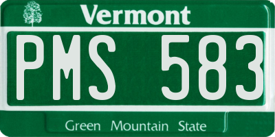 VT license plate PMS583