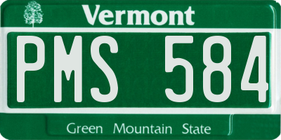 VT license plate PMS584