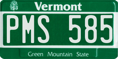 VT license plate PMS585