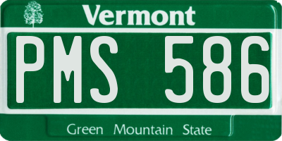 VT license plate PMS586