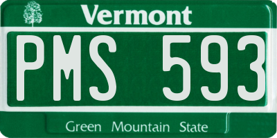 VT license plate PMS593