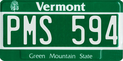 VT license plate PMS594