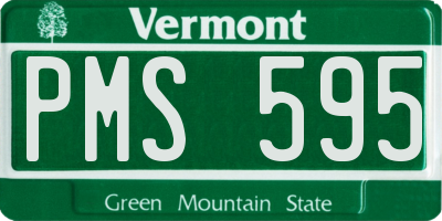 VT license plate PMS595