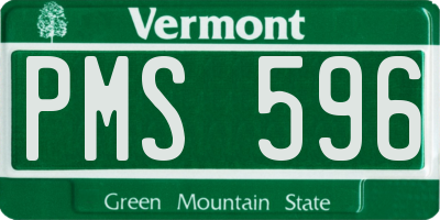 VT license plate PMS596