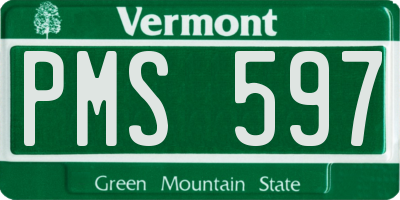 VT license plate PMS597
