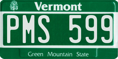 VT license plate PMS599