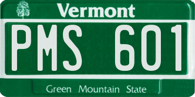 VT license plate PMS601