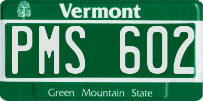 VT license plate PMS602