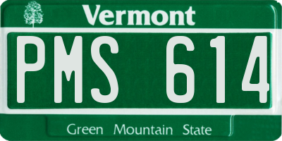 VT license plate PMS614