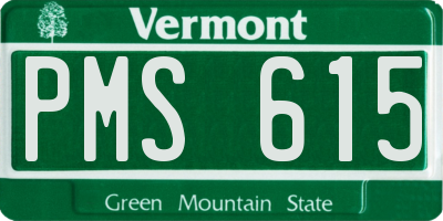VT license plate PMS615