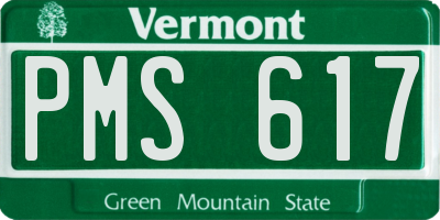 VT license plate PMS617