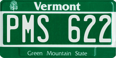 VT license plate PMS622