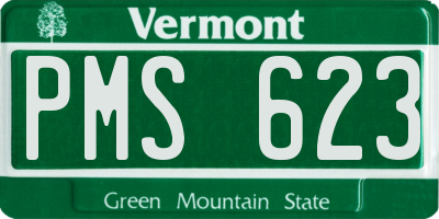 VT license plate PMS623