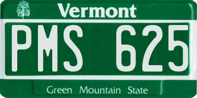 VT license plate PMS625