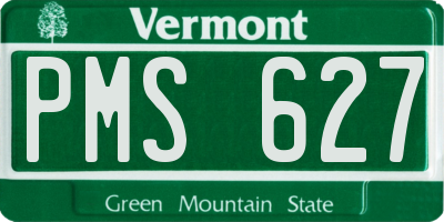 VT license plate PMS627