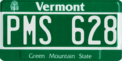 VT license plate PMS628