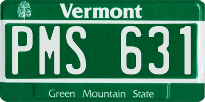 VT license plate PMS631
