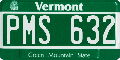VT license plate PMS632