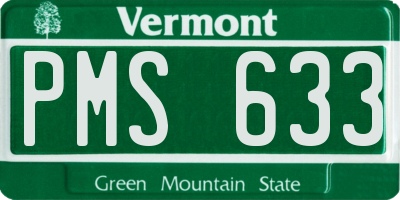 VT license plate PMS633
