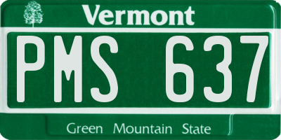 VT license plate PMS637
