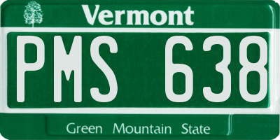 VT license plate PMS638