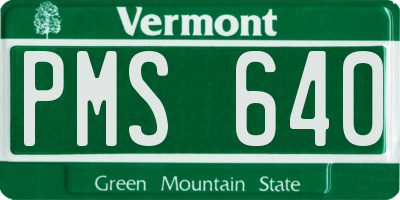 VT license plate PMS640